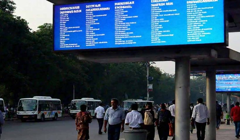 LED screens bus schedule