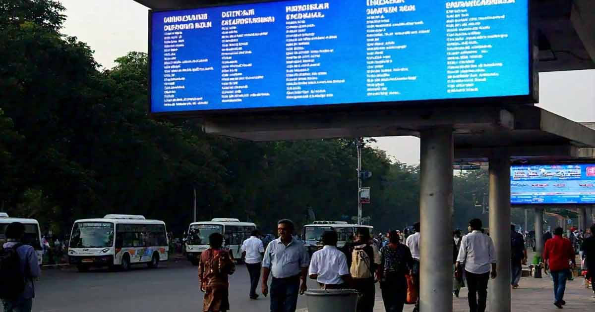 LED screens bus schedule