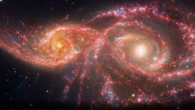 NASA's Webb and Hubble Telescopes Capture Spooky ‘Blood-Soaked Eyes’ of Galaxies IC 2163 and NGC 2207