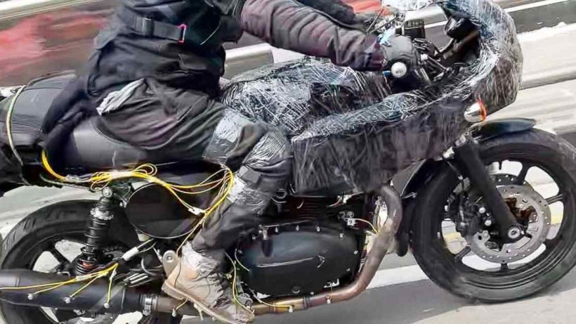 Royal Enfield 750cc cafe racer spied