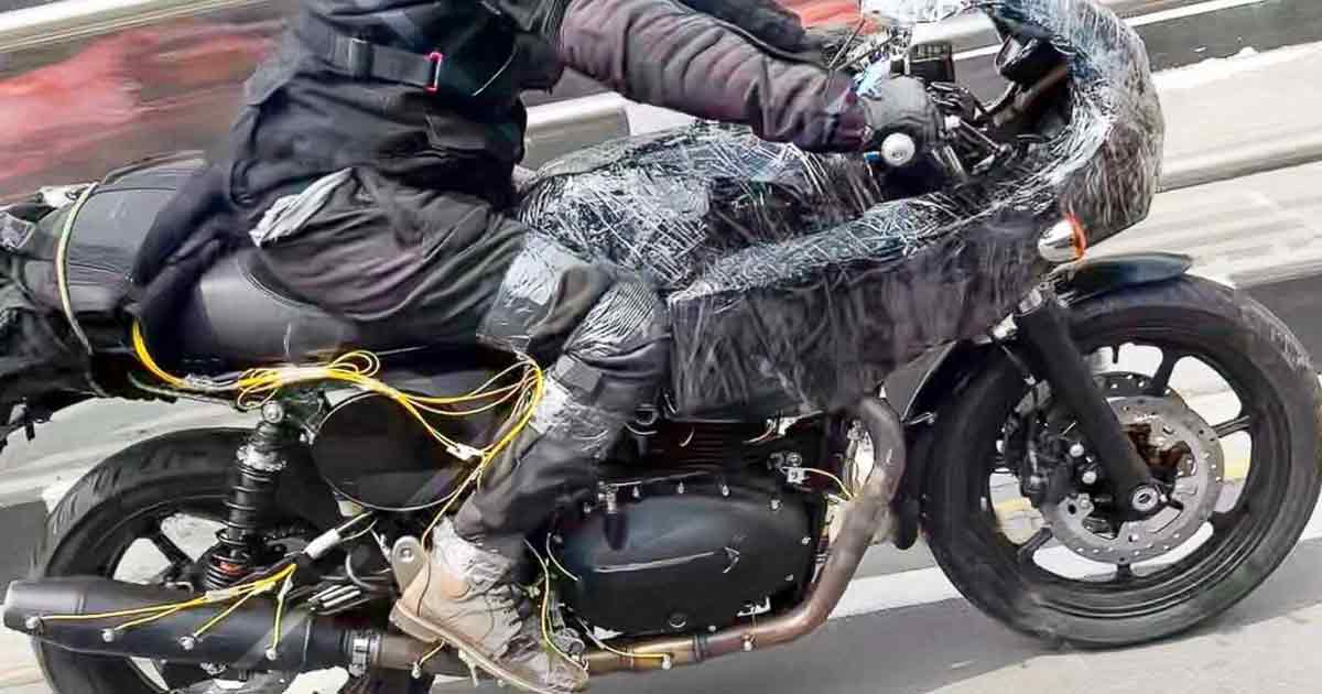 Royal Enfield 750cc cafe racer spied