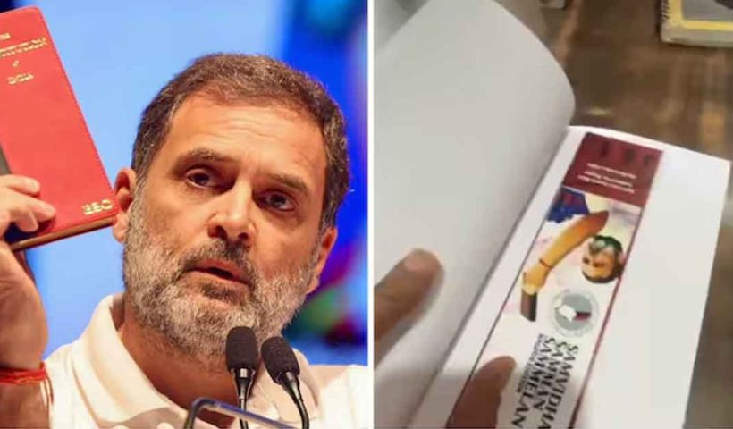 Congress takes BJP fire over 'blank' copies of Constitution at Rahul Gandhi event