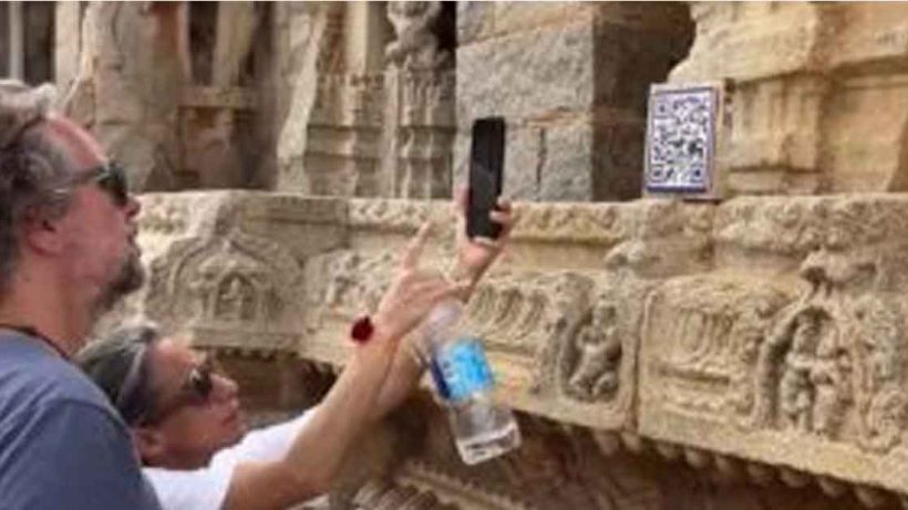 QR Code scan facility in Vijaya Vitthala Temple in Karnataka