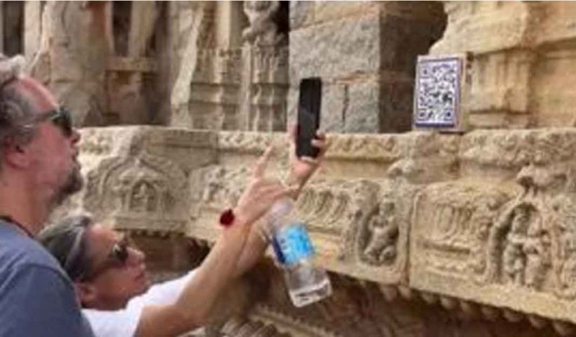 QR Code scan facility in Vijaya Vitthala Temple in Karnataka