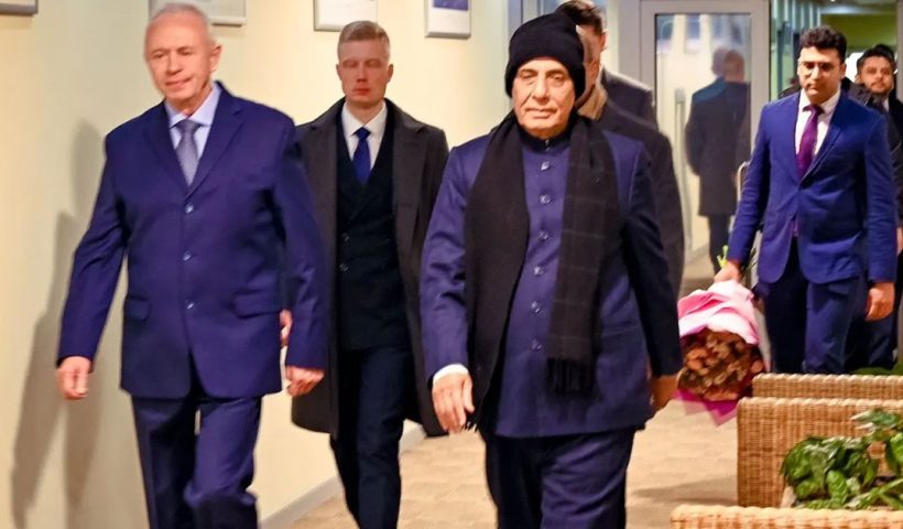 Defence Minister Rajnath Singh arrives in Moscow