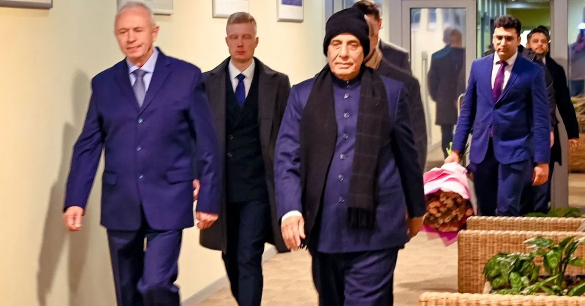 Defence Minister Rajnath Singh arrives in Moscow