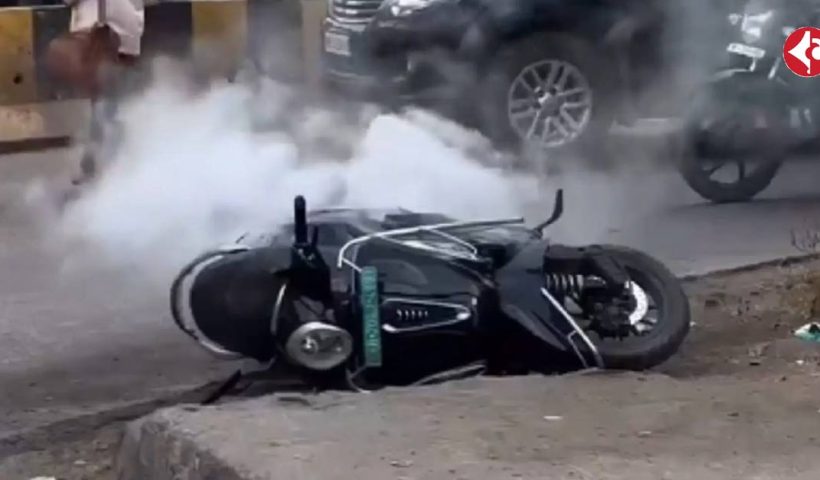 Smoke from Bajaj Chetak electric scooter