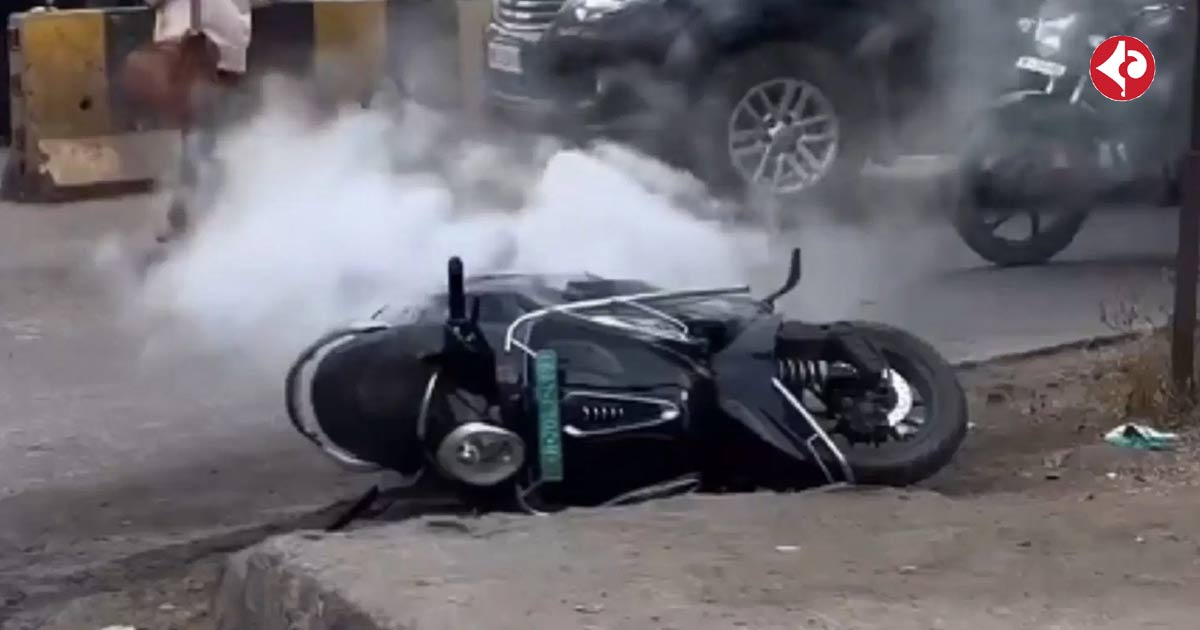 Smoke from Bajaj Chetak electric scooter