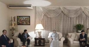 Chinese envoys meet with BNP leader Khaleda Zia at her residence in Dhaka on wednesday