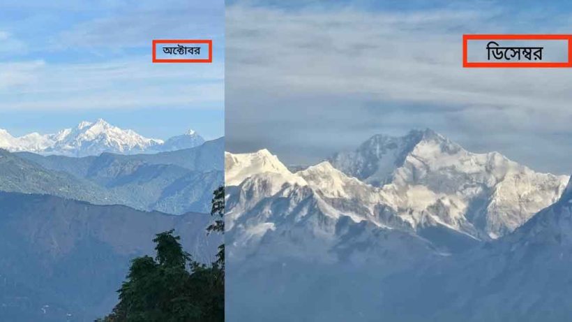 kangchenjunga melting snow black spots