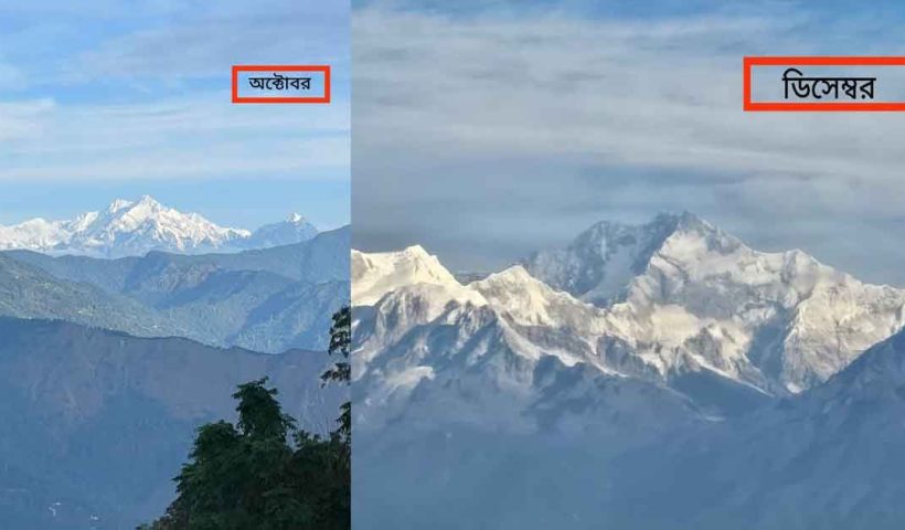 kangchenjunga melting snow black spots