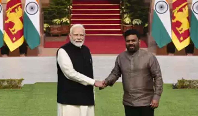Sri Lankan President meets with Pm Narendra Modi in New delhi on Monday