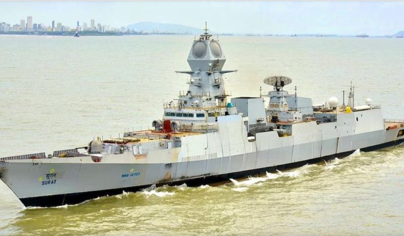 Indian Navy launched INS Surat destroyer to counter Chinese presence in Indian Ocean.