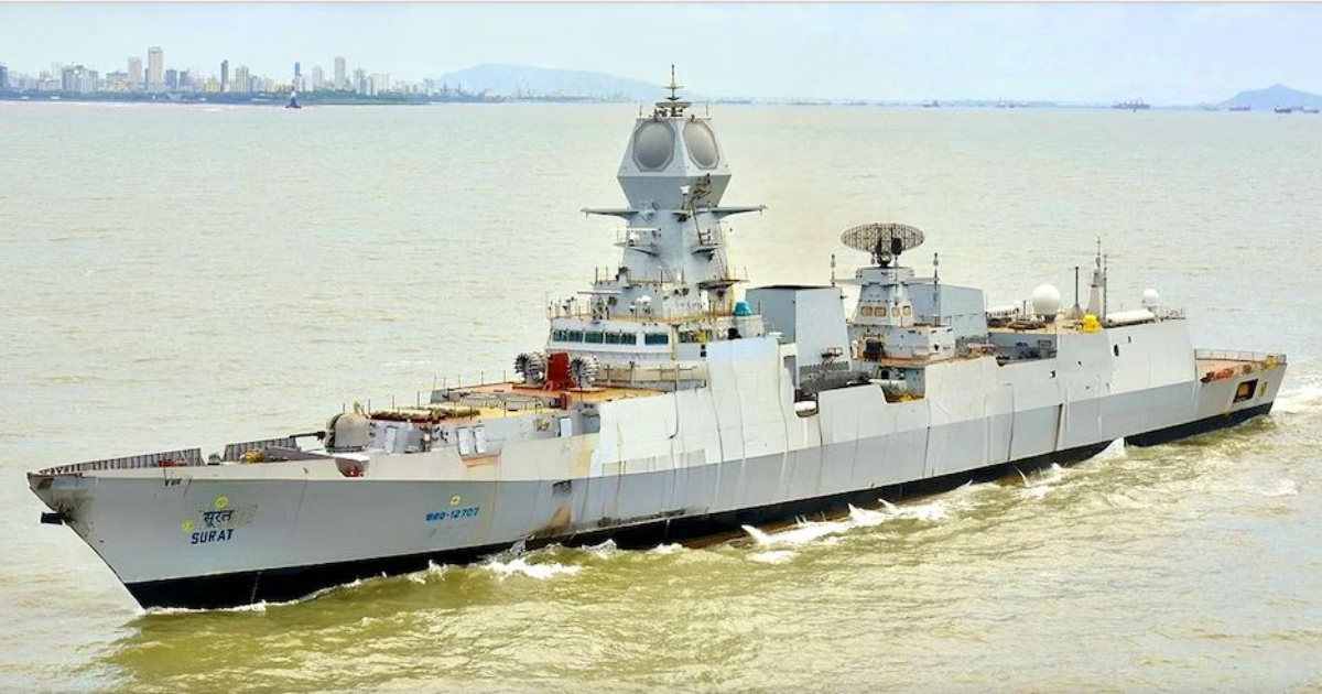 Indian Navy launched INS Surat destroyer to counter Chinese presence in Indian Ocean.