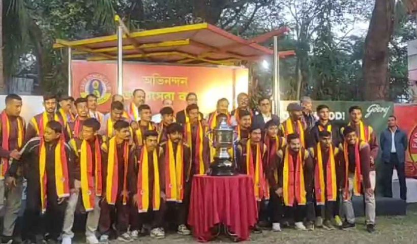 East Bengal Club Honors Santosh Trophy Winning Bengal Football Team