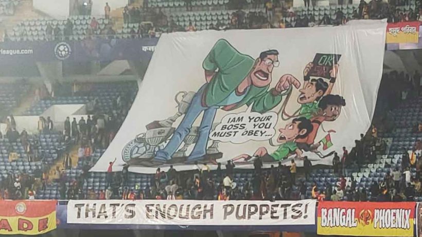 East Bengal Fans Protest Against Refereeing with Unique Tifo