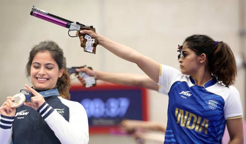 Manu Bhaker receive Major Dhyan Chand Khel Ratna Award with other three athletics