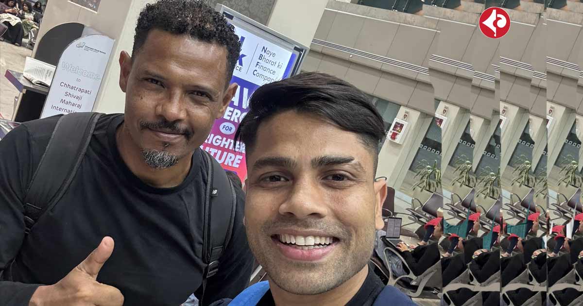 Mohun Bagan Footballer Prabir das meet Jose Barreto at Mumbai Airport