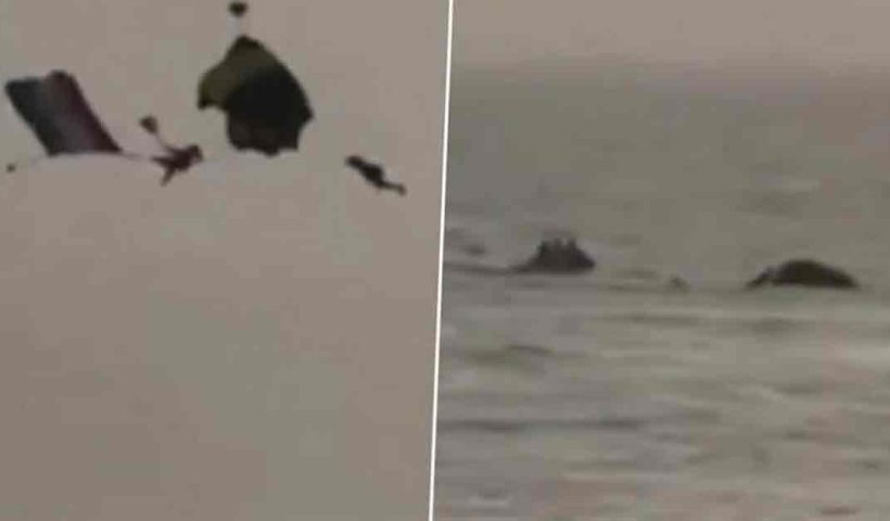 Parachute accident at Visakhapatnam during Indian Navy's programme.