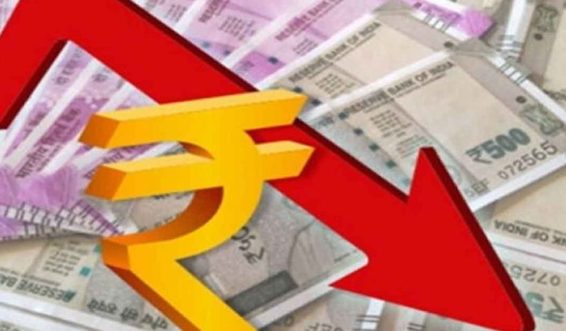 indian rupee falls against us dollar