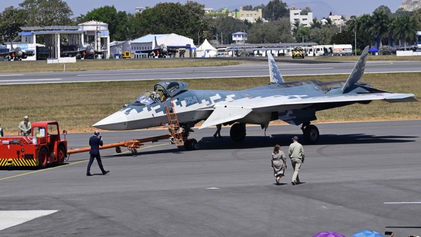 Russian Su-57E fighter jet