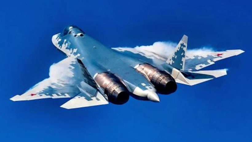 Russian Sukhoi Su-57E fighter jet