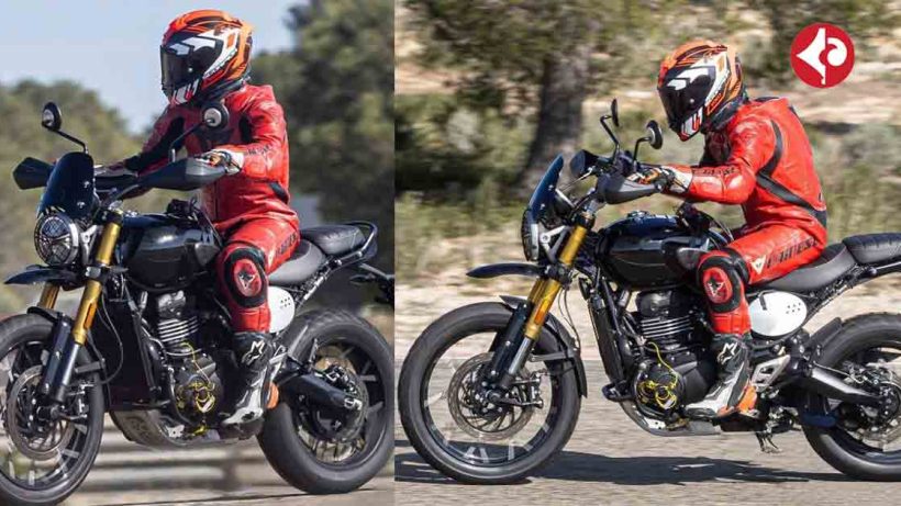 Triumph Scrambler 400X spotted testing with cross-spoke wheels