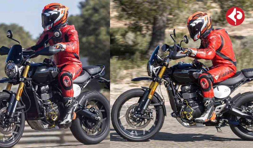 Triumph Scrambler 400X spotted testing with cross-spoke wheels