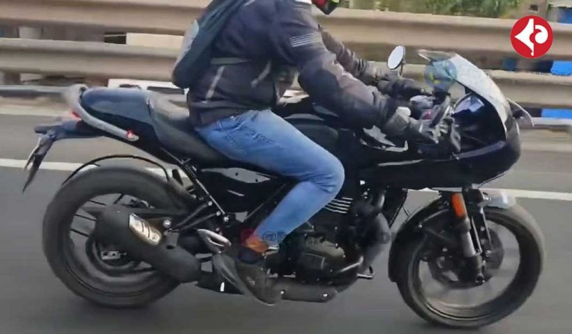 Triumph Thruxton 400 cafe racer spied testing in India