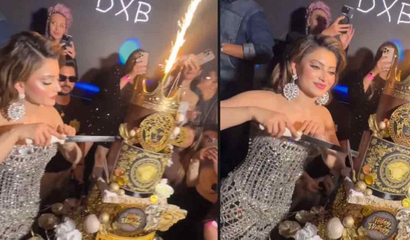 urvashi-rautela-wears-real-diamond-stud-dress-31st-birthday-celebration-dubai