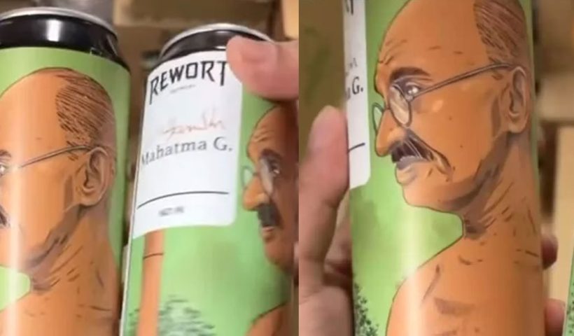 Mahatma Gandhi's Image On Russian Beer Cans