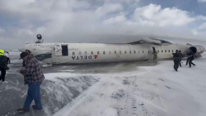 Plane With 80 Onboard Flips Upside Down At Toronto Airport