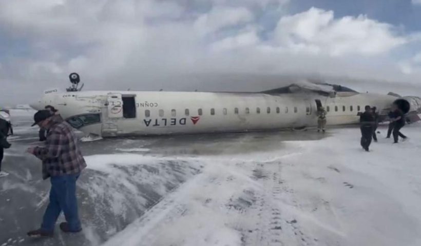 Plane With 80 Onboard Flips Upside Down At Toronto Airport