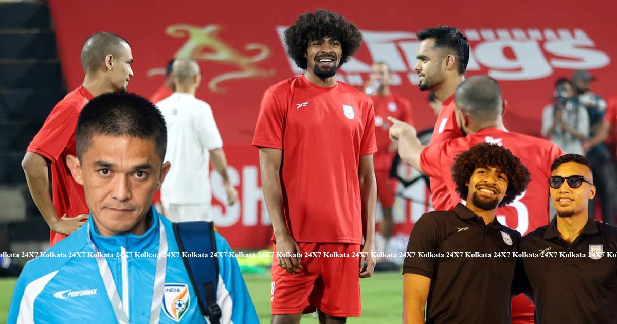 Sunil Chhetri and Hamza Choudhury in India vs Bangladesh