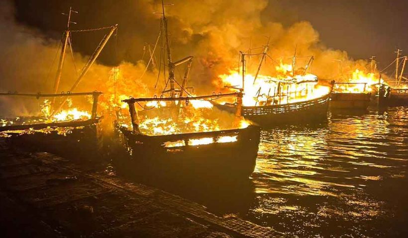 Massive Fire Destroys Boats at Odisha's Paradip Fishing Port