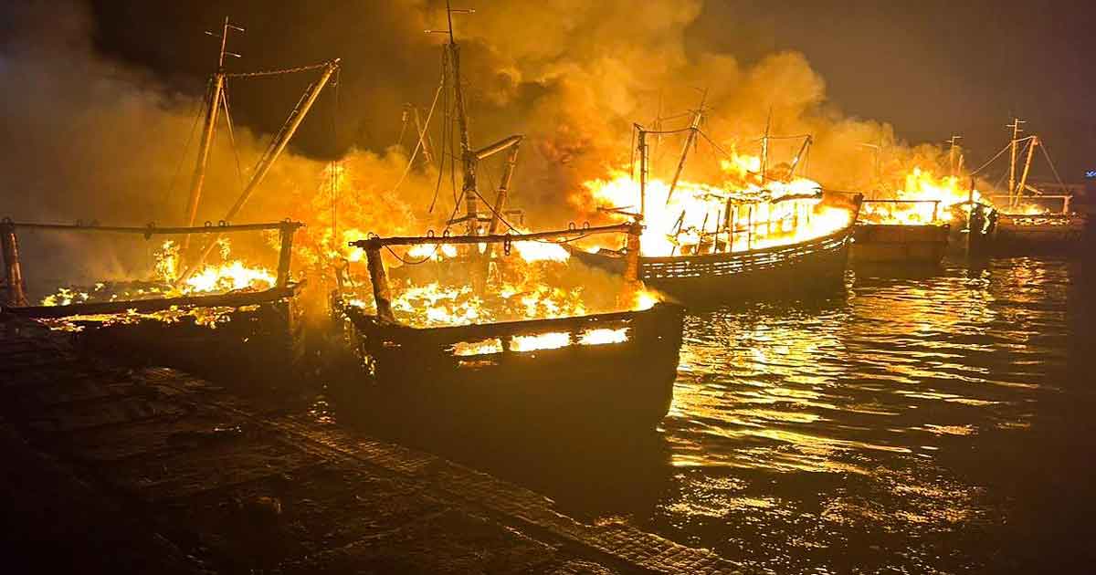 Massive Fire Destroys Boats at Odisha's Paradip Fishing Port