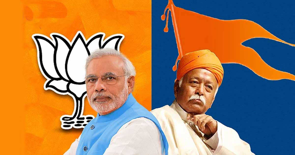 Modi with RSS Chief Mohan Bhagwat