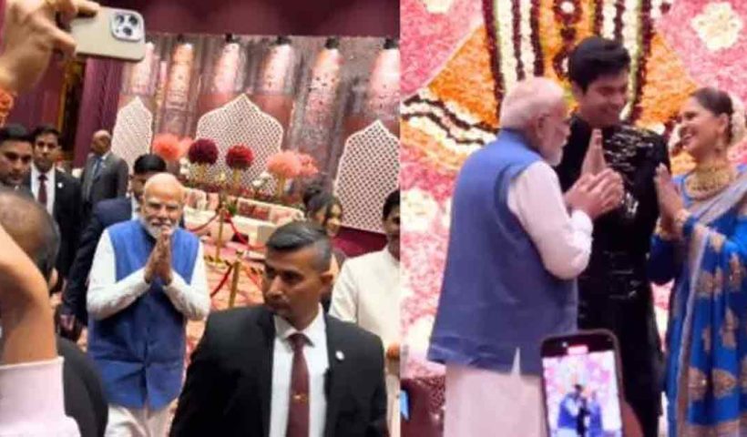 pm-modi-at-kumar-vishwas-daughter-wedding-reception-blesses-agrata-pavit