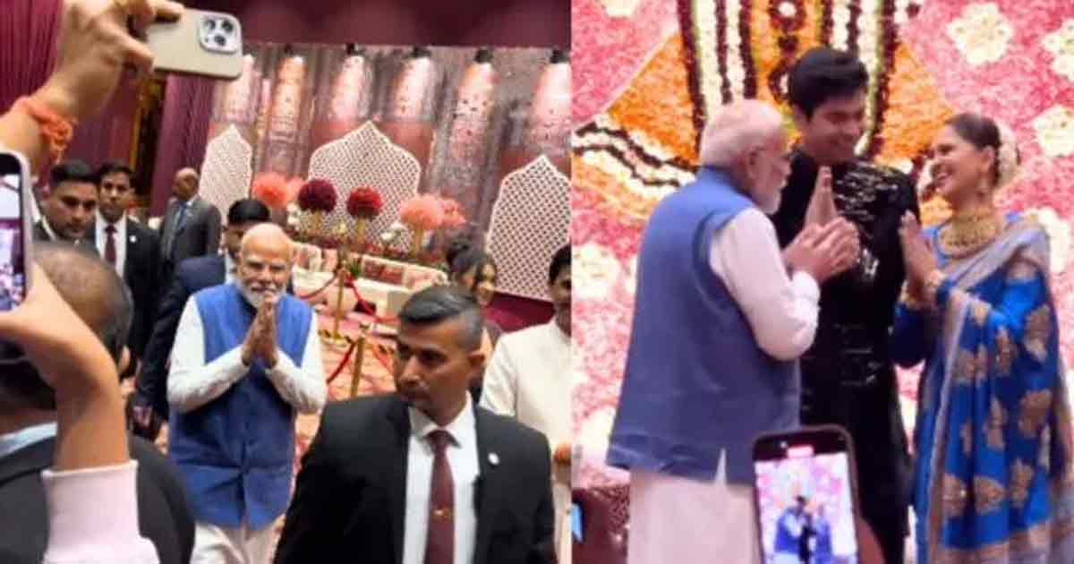 pm-modi-at-kumar-vishwas-daughter-wedding-reception-blesses-agrata-pavit