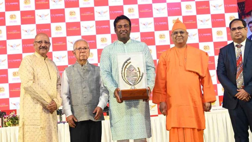 Leander Paes Honoured with 2025 P C Chandra Puraskaar in Kolkata"
