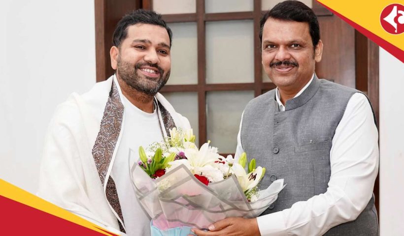 Rohit Sharma Meets Chief Minister of Maharashtra Devendra Fadnavis