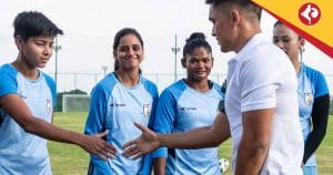 Sunil Chhetri Inspires Blue Tigresses During Surprise Visit to Bengaluru