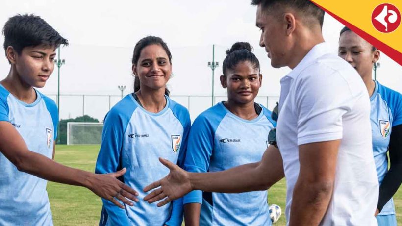 Sunil Chhetri Inspires Blue Tigresses During Surprise Visit to Bengaluru