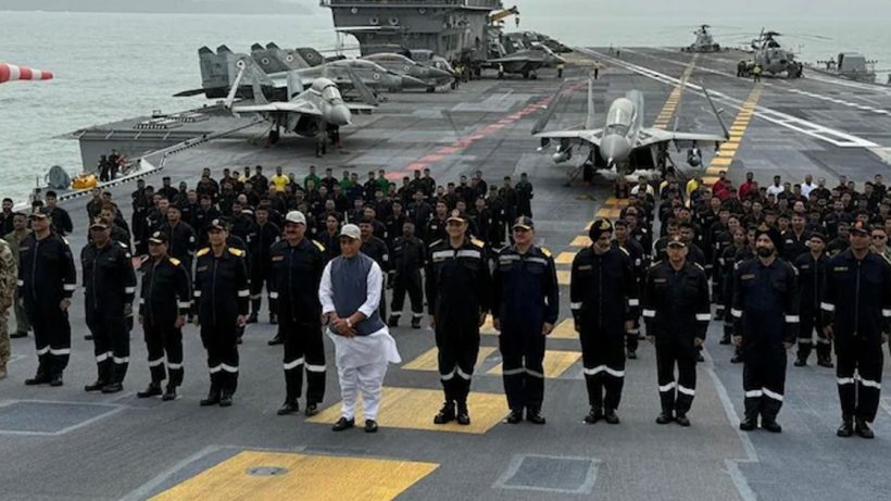 Rajnath Singh warns Pakistan from INS Vikrant