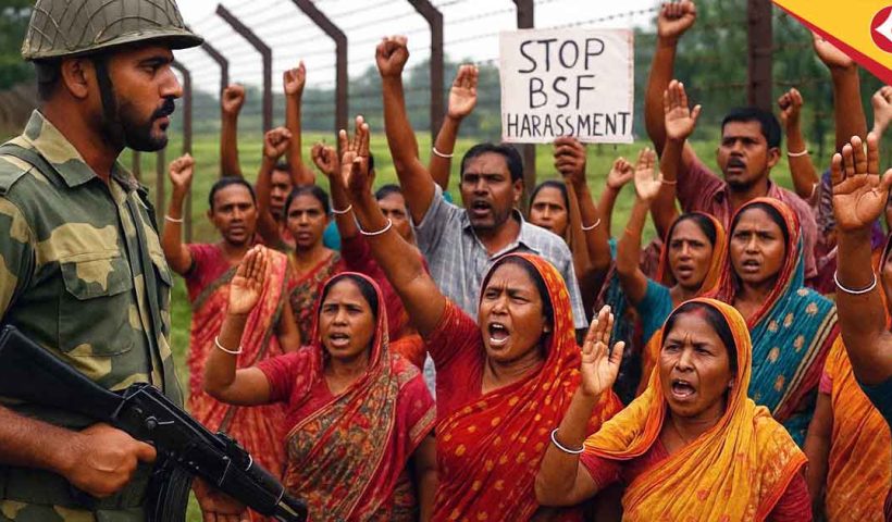 BSF Harassment Allegation Sparks Protest at India-Bangladesh Border Village in Cooch Behar
