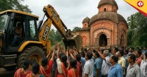 Bulldozer Halted at Mahishadal Temple: Locals Protest Demolition Attempt