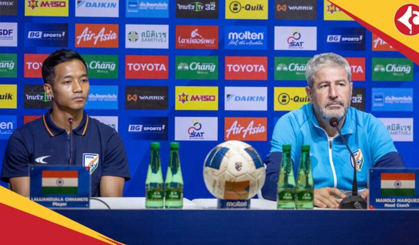 Indian Football Team take on Thailand in dress rehearsal