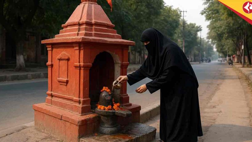 Muslim Woman in Burqa Prays at Kanpur Shiva Temple for Brother’s Recovery