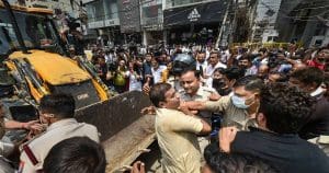AAP protest for buldozer action