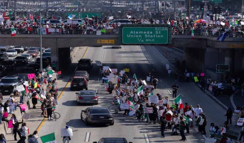 protest against trump in US